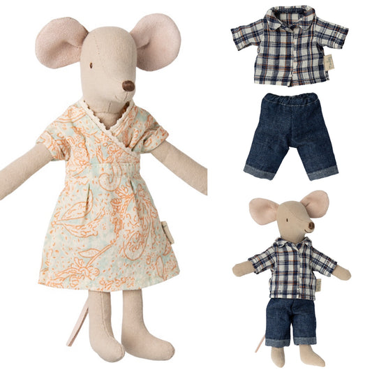 Maileg Mum Mouse & Dad Clothes Bundle (Includes 1 Mouse)- Worth £36.25