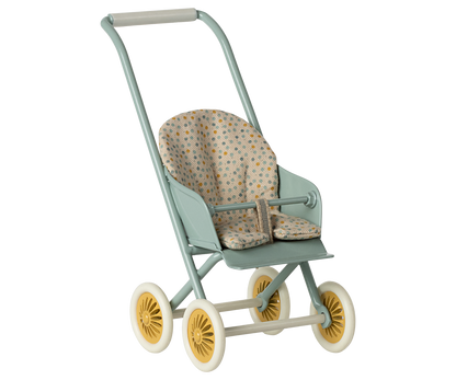 Maileg Micro Ballet Bunnies (Rose & Cream), Stroller (Mint) & Babysitter Bundle - Worth £76.25