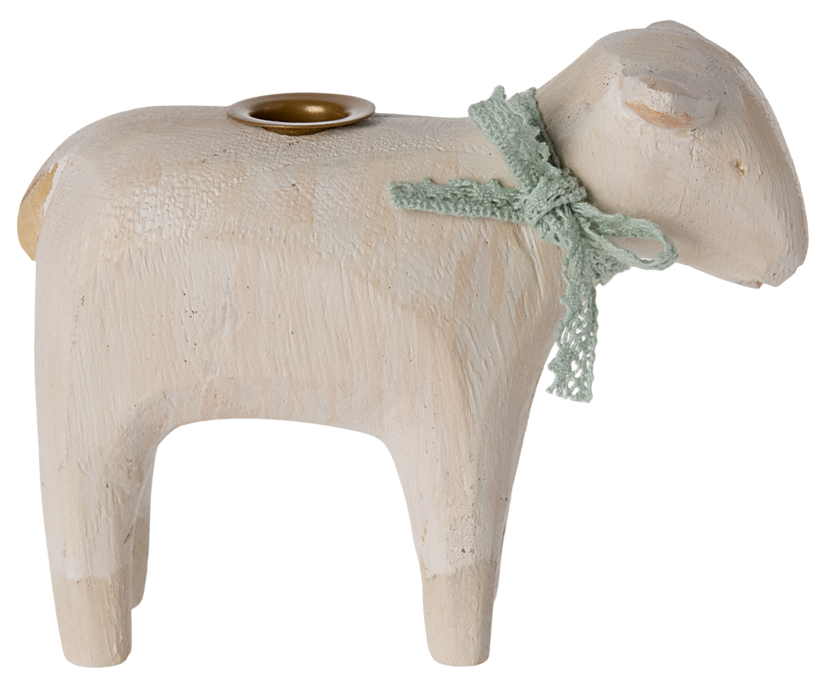 Maileg Candle Holder, Lamb, Mint