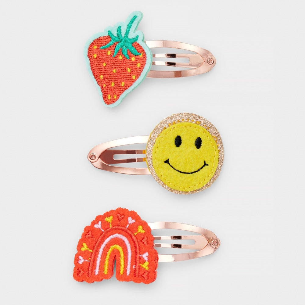Fruit Salad Embroidered Hair Clips