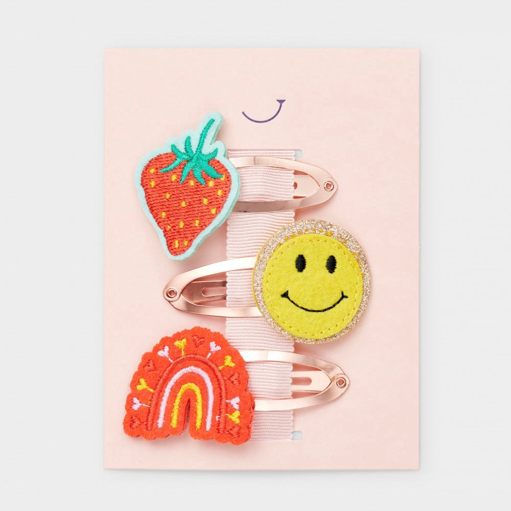 Fruit Salad Embroidered Hair Clips