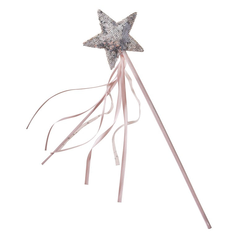Ginger Ray Pink & Silver Sequin Star Fairy Wand