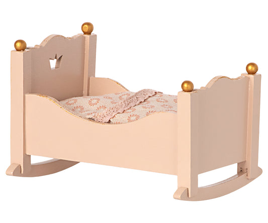 *EX-PROP, NO BOX* - Maileg Cradle, Baby Mouse, Rose
