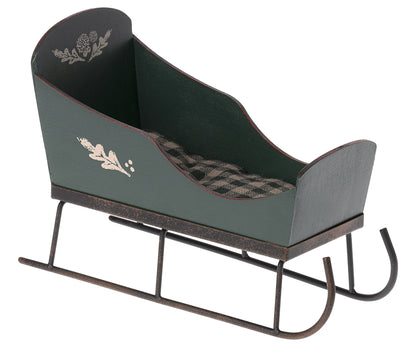 *SECONDS* Issues With Paintwork, See Picture 2 As Examples - Maileg Sleigh, Mini - Green