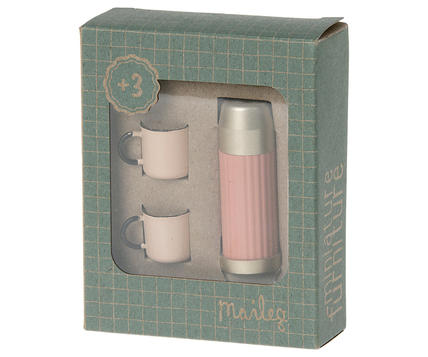 *EX PROP - ONLY ONE CUP AND THERMOS* - Maileg Thermos & Cups, Soft Coral
