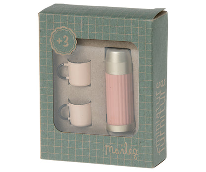 *EX PROP - ONLY ONE CUP AND THERMOS* - Maileg Thermos & Cups, Soft Coral