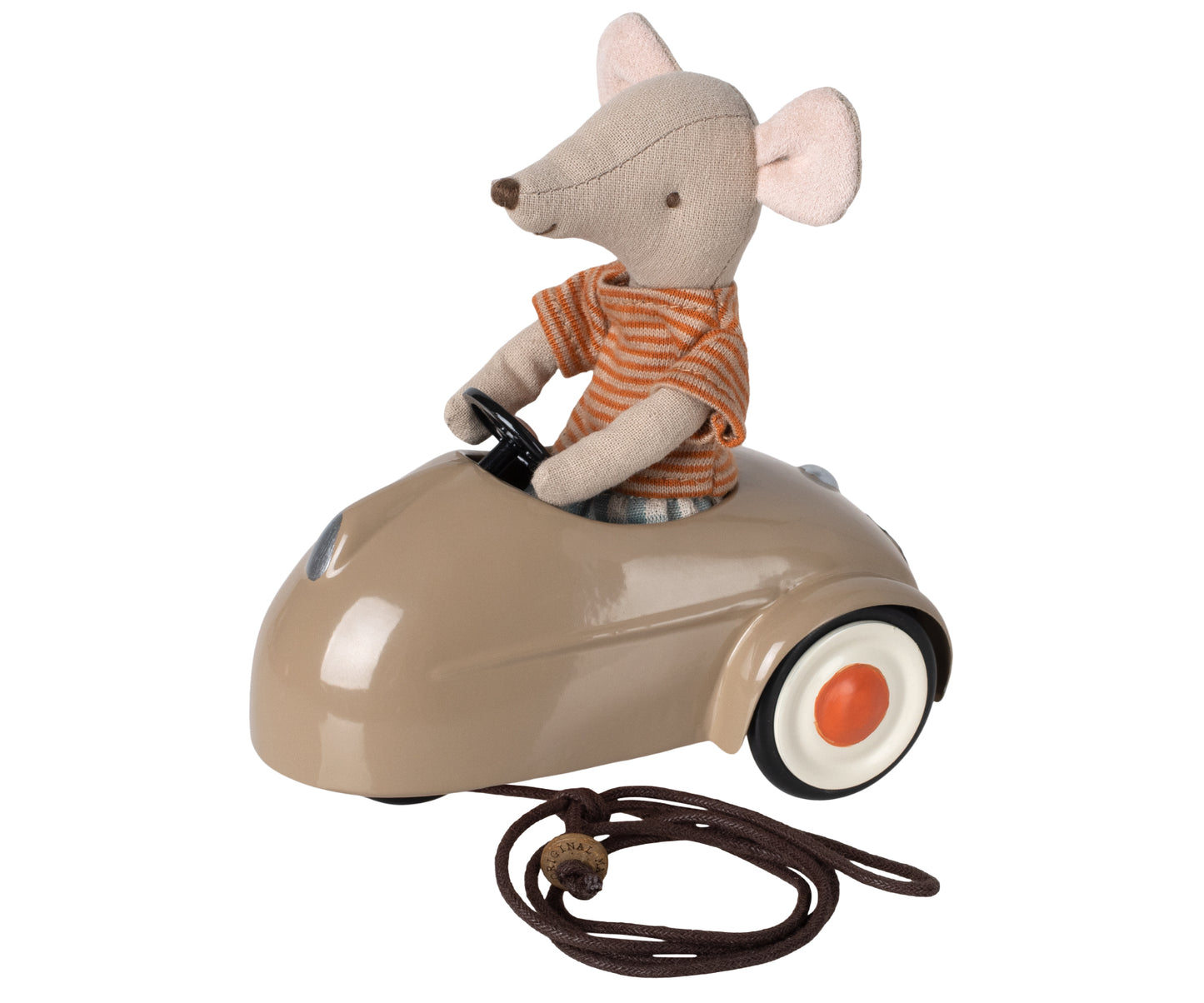 *SECONDS, Issues With Paintwork On Wheels, See Picture 2 & 3 As Examples - Maileg Mouse Car, Brown