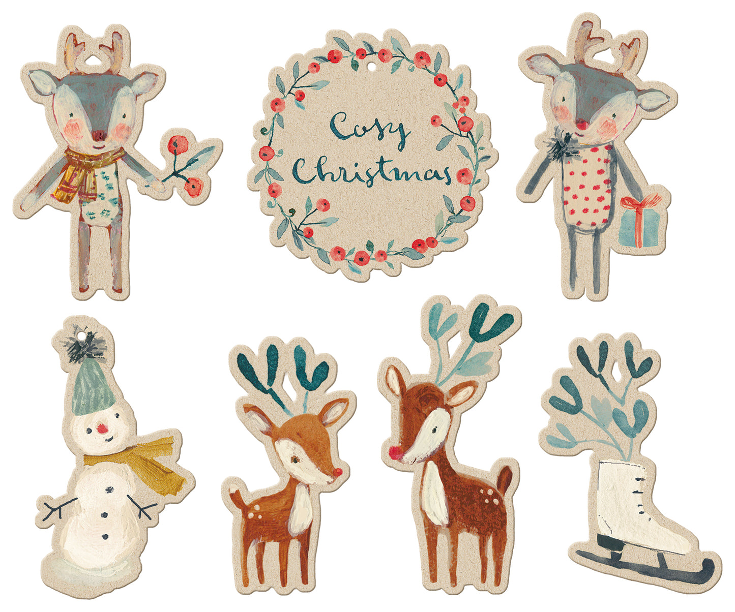 Maileg Cosy Christmas Gift Tags  - Fourteen Tags