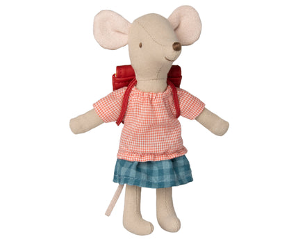 Maileg Tricycle Mouse, Big Sister With Bag, Red