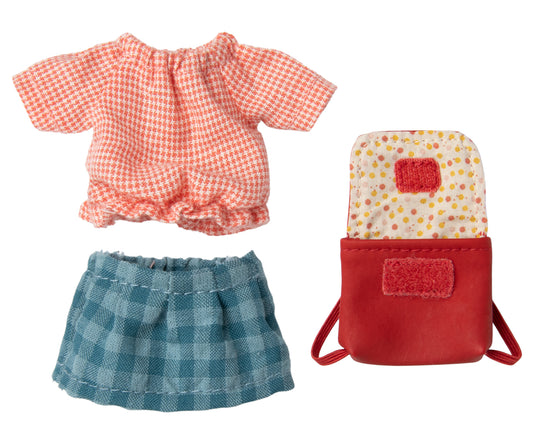 Maileg Clothes & Bag, Big Sister Mouse, Red