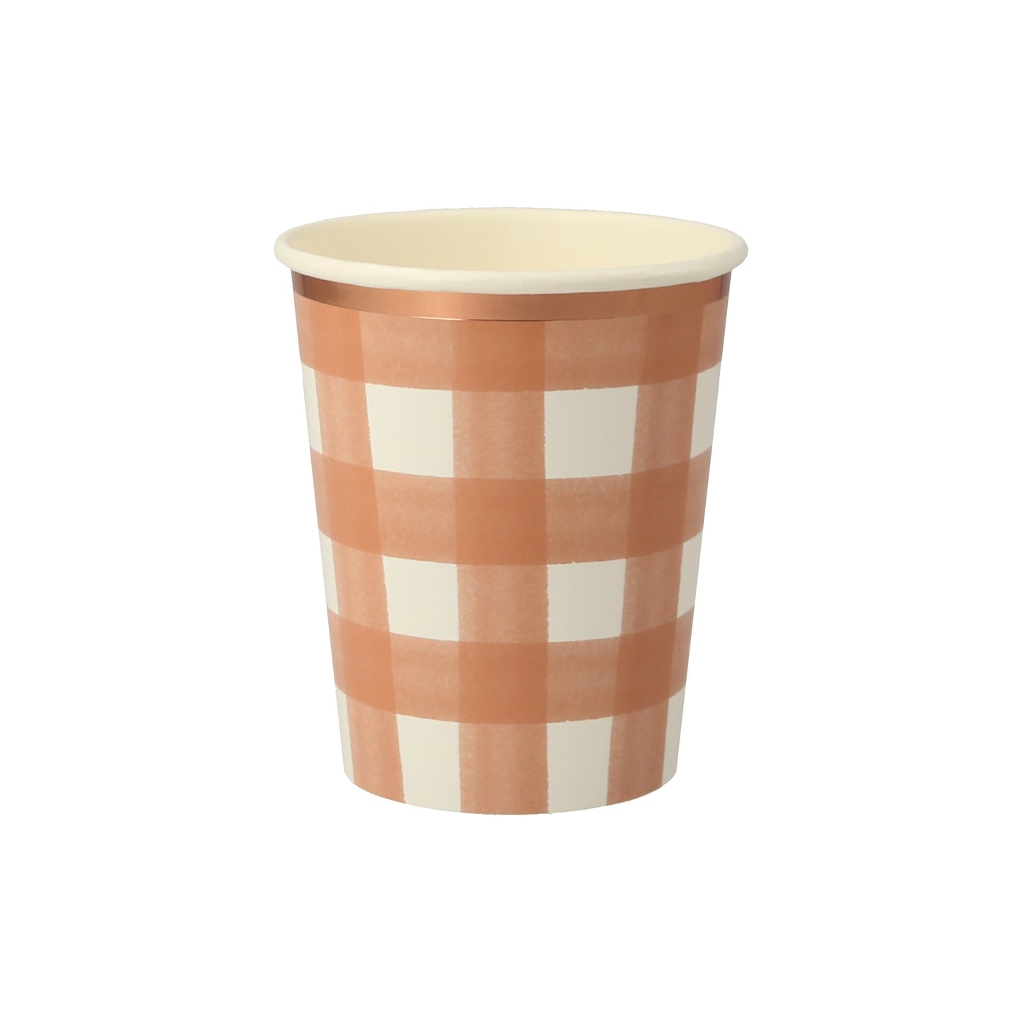 Meri Meri Burnt Orange Gingham Paper Cups (Set of 8)