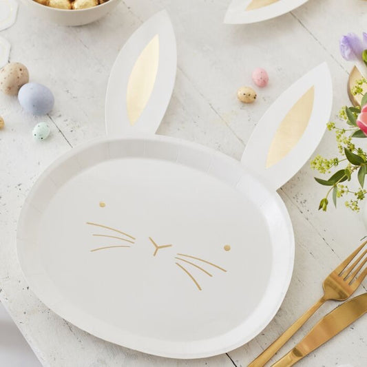Ginger Ray Easter Bunny Paper Plates - Set of Eight