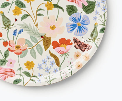 Rifle Paper Co. Strawberry Fields Round Bent Plywood Tray