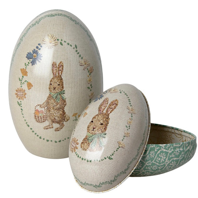 Maileg Metal Easter Egg, Green - Options Available (Set Of Two, Large Only Or Small Only)