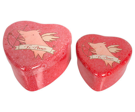 Maileg Heart Tin Pig Set