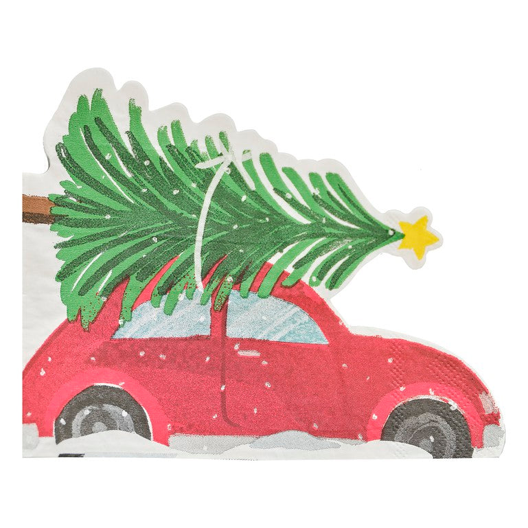 Ginger Ray Festive Car Christmas Paper Napkin