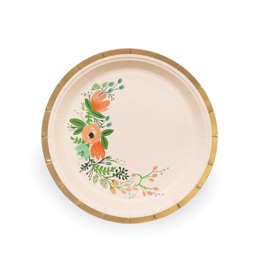 Rifle Paper Co. Wildflower Small Paper Plates - Set Of Ten