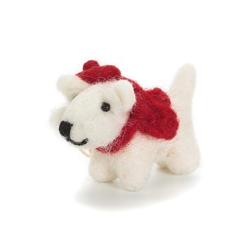 Amica Felt - Mini Westie Highland White Terrier Hanging Tree Decoration