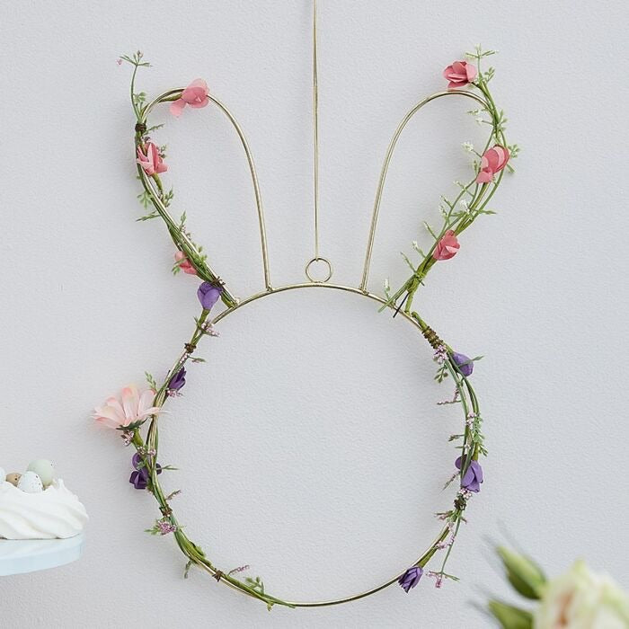 Ginger Ray Contemporary Easter Bunny Wreath With Foilage