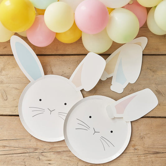 Ginger Ray Pastel Easter Bunny Plates With Interchangeable Ears
